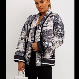 Sunday Black and White Satin Blazer